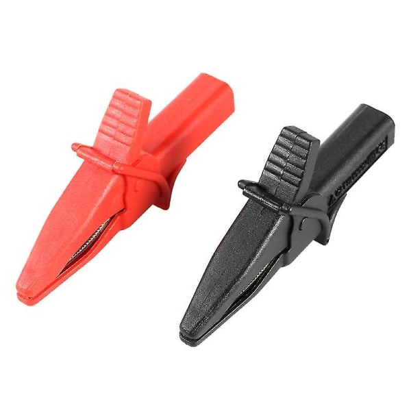 Ht18a Krokodilleklemme Tilbehør Til Dso3064 2stk Store Dolphin Gator Klemmer Rød + Sort