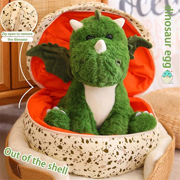 Disney 2-in-1 Dinosaur-pehmolelu - Pehmeä Dino Lohikäärmeen Munassa Tyynynukke 20cm dinosaur with 25cm egg