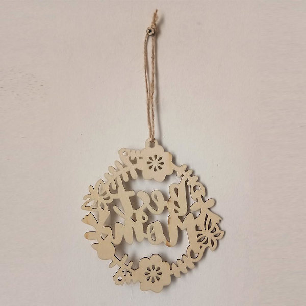 Træplade Bedste Mor Blomster Glædelig Mors Dag Pynt Lasercut Håndværk