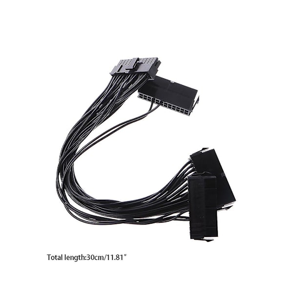 30 cm ATX 24-bens han til 24-bens hun strømforsyningsforlængerkabel 18 AWG