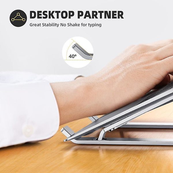 Fällbart Justerbart Laptopstativ för Macbook Pro Aluminium Laptop Riser Fällbart
