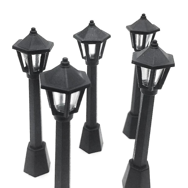 4 stk. Gatepostlys for modelljernbane