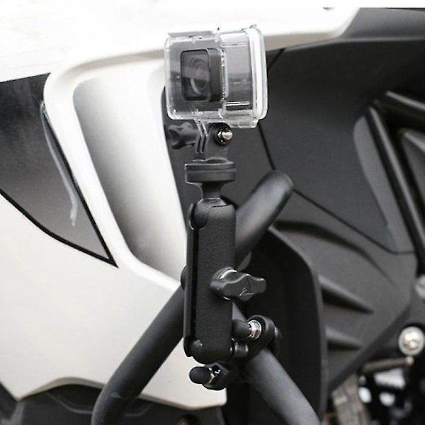 Moottoripyörän kameran pidike ohjaustangon taustapeilin kiinnike 1/4 metalliteline Go-pro Hero8/7/6/5/4/3+ toimintakameroille