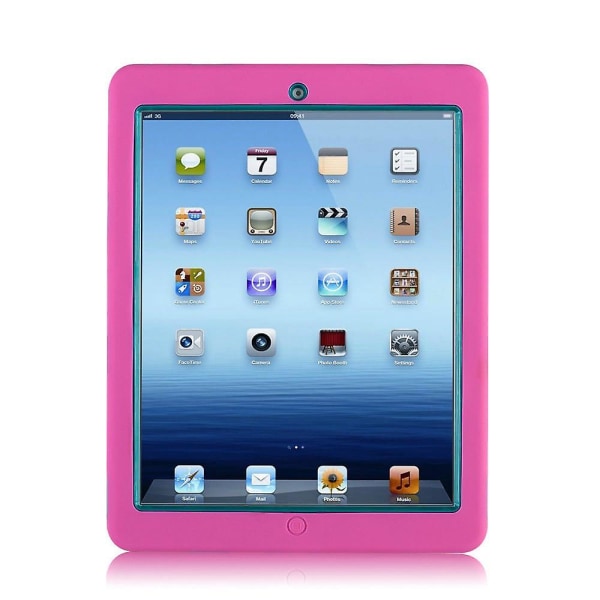 Stødsikkert kraftigt gummi-cover cover til 9,7" Apple Ipad 4 3 2, Pink