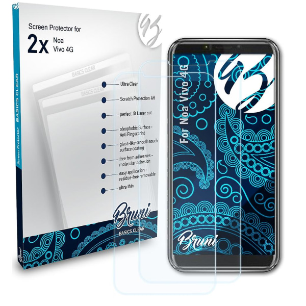 Bruni 2x beskyttelsesfolie kompatibel med Noa Vivo 4G Folie