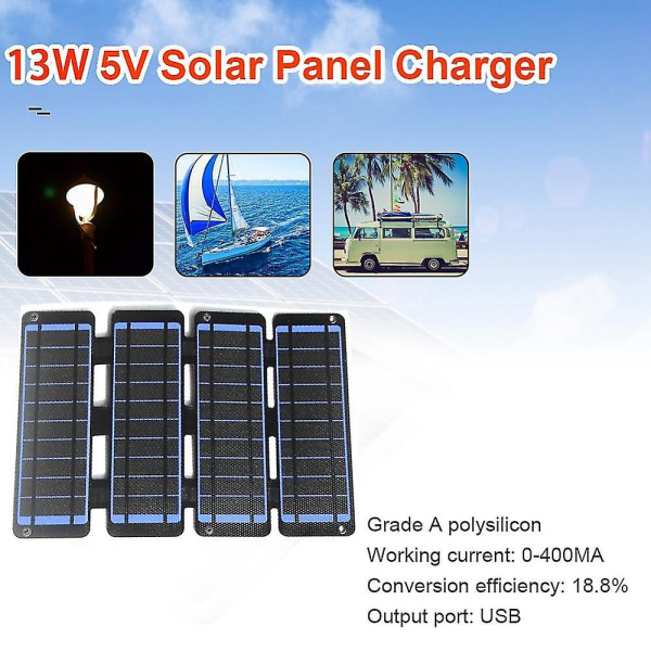 13w 5v Etfe Solar Panel Folding Bag Outdoor Portable Duals USB Output Solar Mobiltelefon Mobile Pow