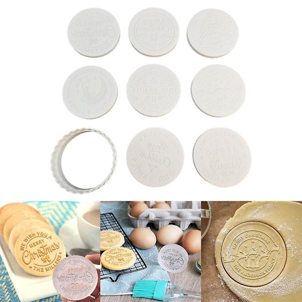 Iloista joulua Fondant-kakku Candy Press -muotti pyöreällä leikkurilla koristeluun