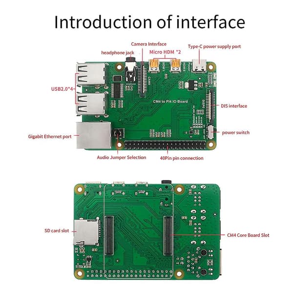 Forraspberrypi Cm4 Io -laajennuslevy, Raspberrypi Cm4 - Pi4b -sovitin