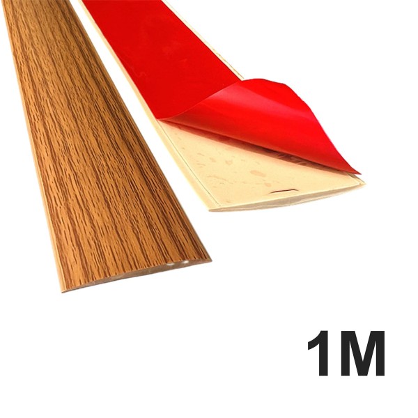 Gul ek (bredd 4 cm, längd 1 m) Icke-häftande självhäftande trägolv med platt spänne och trycklist, kantstängningslist, dörrtröskellist,
