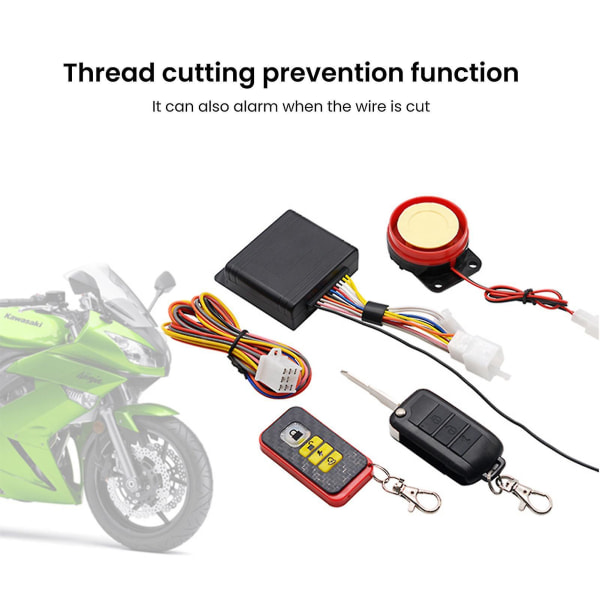 Intelligent motorcykellarmsystem med motorstart med fjärrkontrollnyckel för motorcykelskydd