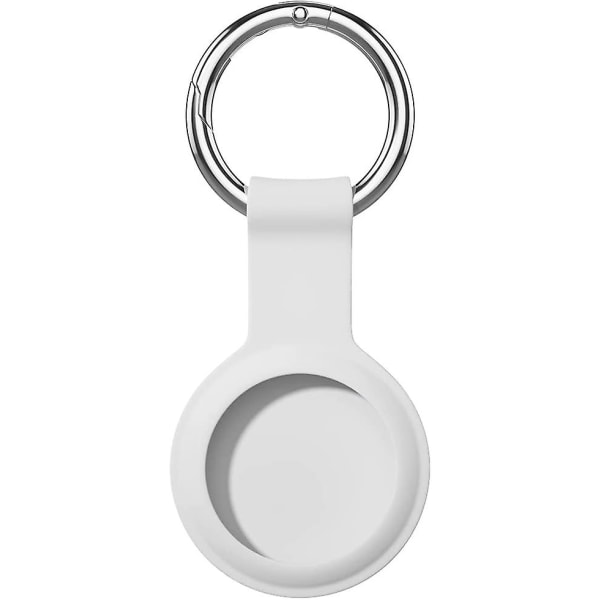 Yhteensopiva AirTag Case -avaimenperän, case turvallisen pidikkeen kanssa avainrenkaalla (valkoinen)