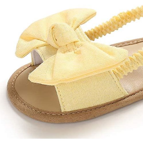 Spädbarn Baby Flickor Sommar Sandaler Med Blomma Mjuk Sula Nyfödd Småbarn Första Walker Spjälsäng Klänning Skor 09 yellow 6-12 months infant