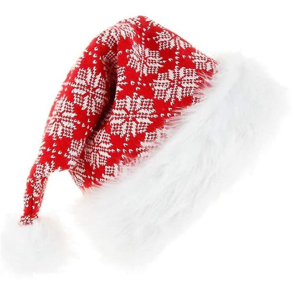 Neulottu joulupukin hattu, set, lasten jouluhattu, jouluhattu, neulotut joulupukin hatut, lämmin pehmeä, joulujuhlahattu