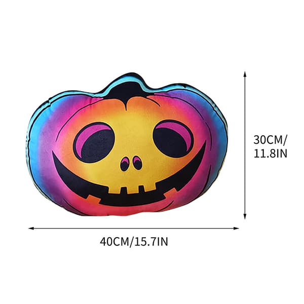 15 11-tommers Halloween-puter, Halloween-dekorerte gresskarputer, Halloween-puter i bomull, Sofa Halloween-gresskarformede puter