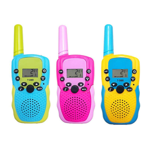 Barnens Walkie Talkies 3-pack, 3 Mil Lång Räckvidd Med Bakgrundsbelyst LCD-ficklampa