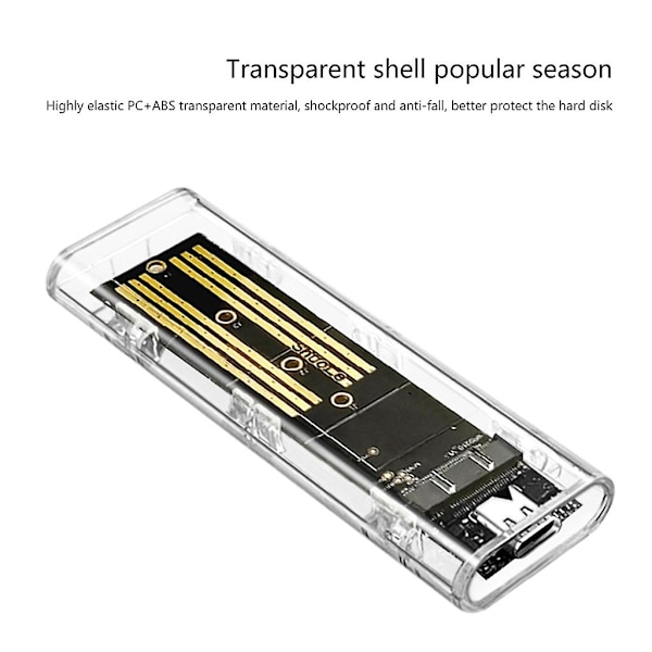 Letvægts M.2 Pcie Ssd Box - Usb 3.2 Typec Dual-protokol Harddisk Etui