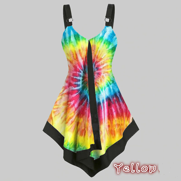 Vårskjørt for kvinner 2023 Damemote Tie-dye Tank Tops Dame Sexy Cami Swing Vest Skjørt Clubwear