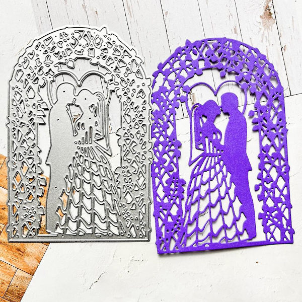 Bröllopsram Metallskärformar Präglingsmall Stencil Scrapbooking Kort