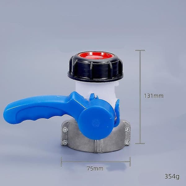 IBC Tonneau Ventilbeslag 1000l DN50 Metal Flush Butterflyventil Udløbsventil Afbryder-75mm, blå, 1 stk