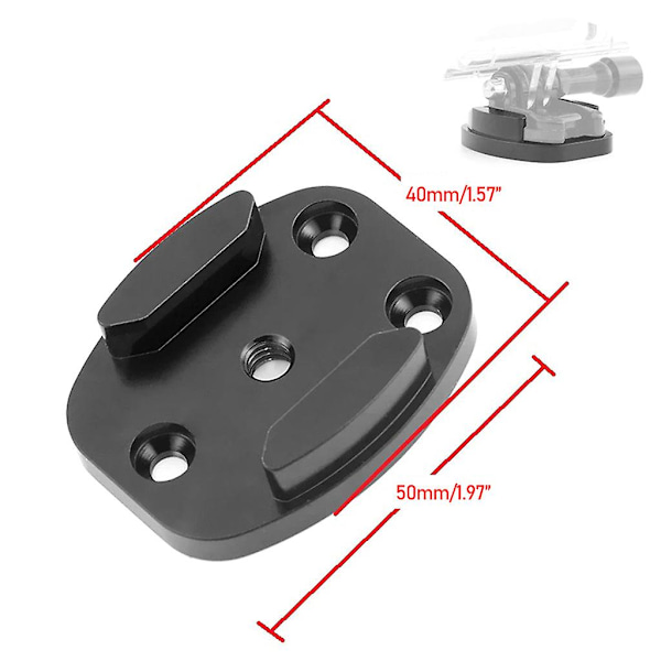 Cnc-alumiininen Qr-kolmijalustakiinnike 1/4-sovitinlukolla, tasainen pohjalevy Hero 9 8 7 6 5 4 3+/xiaoyi/sjcam