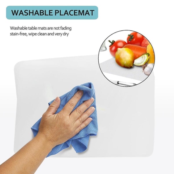 Läpinäkyvä pestävä pöytämatto lämmönkestävään liukumattomaan keittiön pöytämattopöytään (8 kpl)