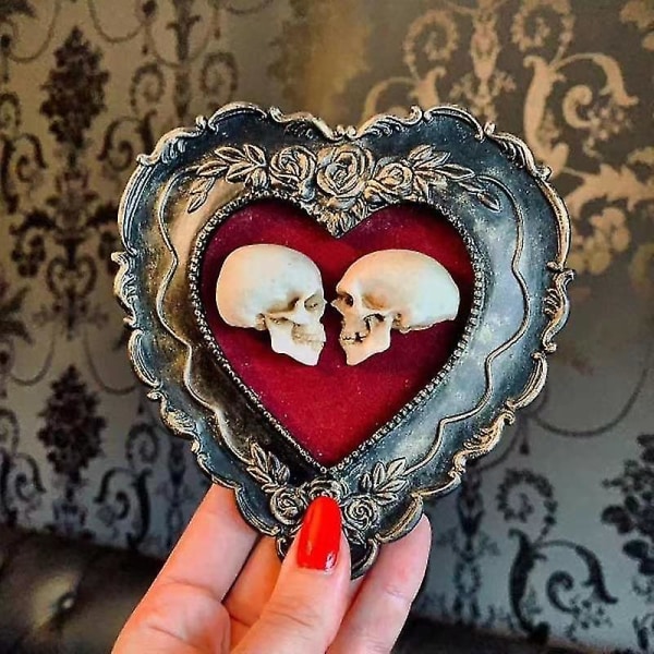 Romantisk kärleksskelett Halloween hartshantverk ger vänner heminredning