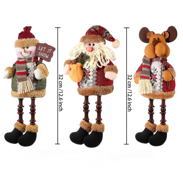 Plush Julfigurer Heminredning 3 st