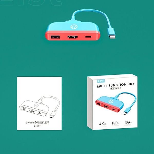 Tv Dock 3-i-1 Dockingstation Switch-dock Type C-til Hdmi-kompatibel Konverter