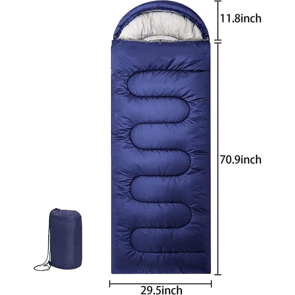 Ultralätt barn vuxen dun, kall sovsäck för camping vandring Vandring Backpacking utomhus kompakt sovsäck - marinblå0,7 kg