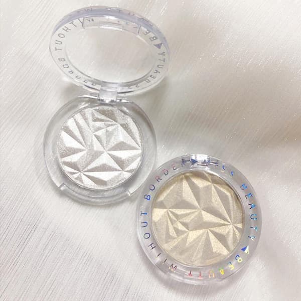 3 Färger Highlighter Puderpalett Glitter Diamant Shimmer Highlighter Ansiktskontur