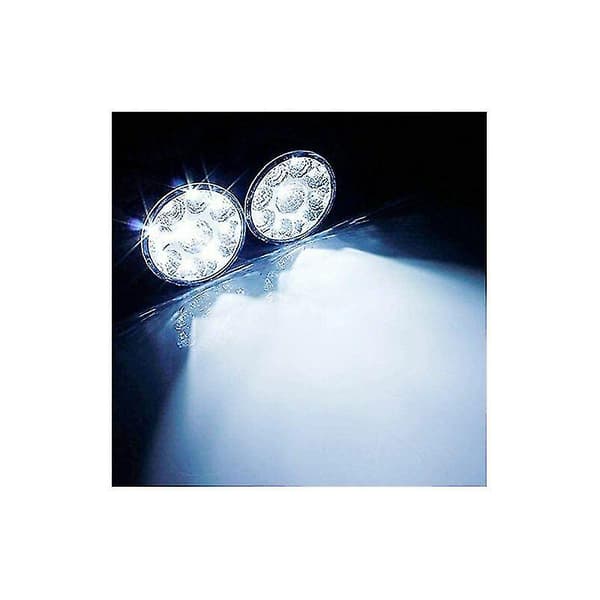 12v 4.5w Vit Rund Dagsvarselljus Bil Universal Rund-9led Dimljus
