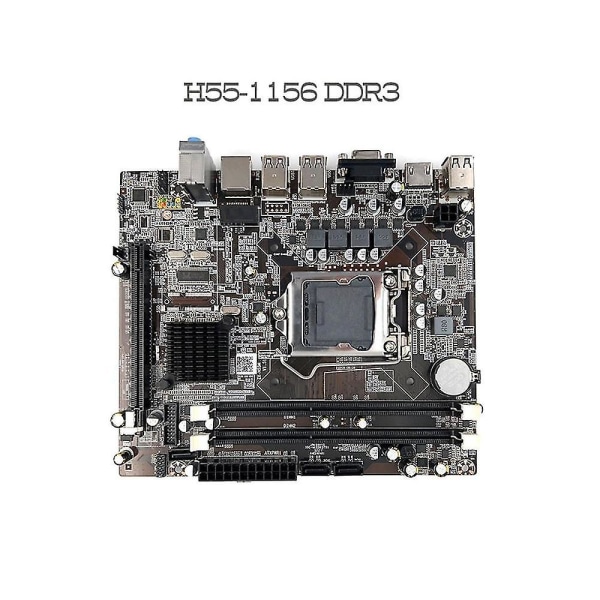 H55 bundkort Lga1156 understøtter I3 530 I5 760 serie Cpu Ddr3 hukommelse +i3 540 Cpu+sata kabel+kontakt