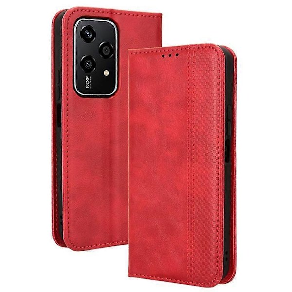 Kompatibelt Plånboksfodral i Läder för Honor 200 Lite med Ställ, Grossist Telefonfodral red