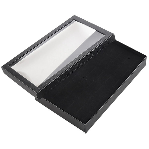 36 Fack Smyckeskrin Ringförvaring Örhänge Display Box Smyckesorganisatör Hållare Transparent Fönster