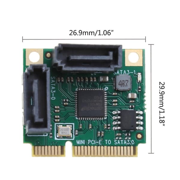 Mini Pcie - Sata 3.0 -sovitin 6gbps 2 portin Sata3 -laajennussovitin