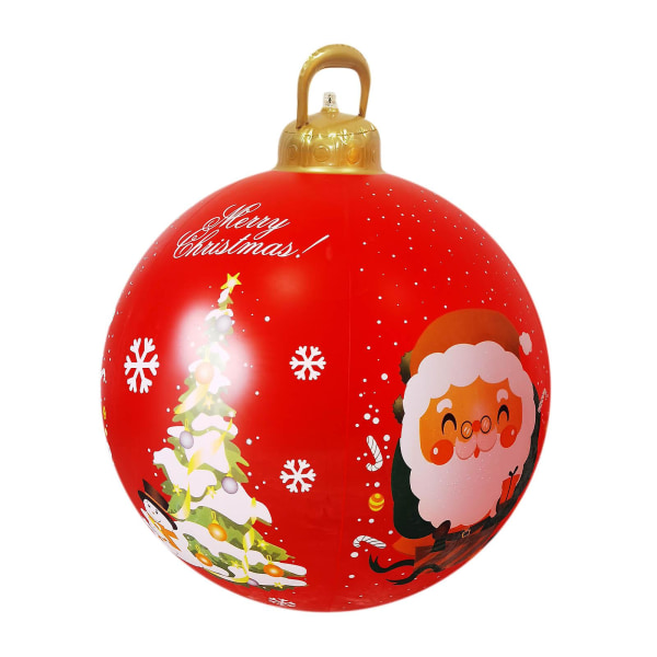 Julegave 60 cm udendørs juleoppustelig dekoreret bold Kæmpe jule oppustelig bold juletræspynt