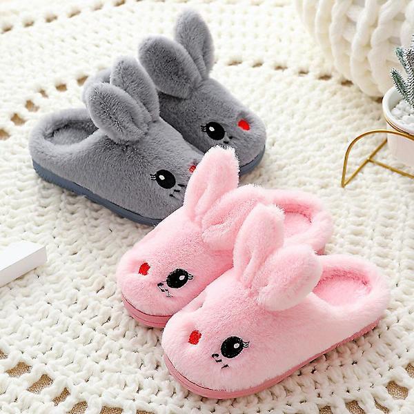Söpöt lasten puuvillaiset tohvelit Pojat Tytöt Liukumattomat Pehmoiset fleece-kengät-Punainen red 28/29