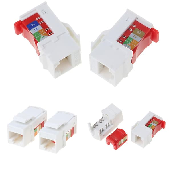 Cat6-kontakt Nätverks Ethernet Väggadapter Vit Ethernet Modul Koppling