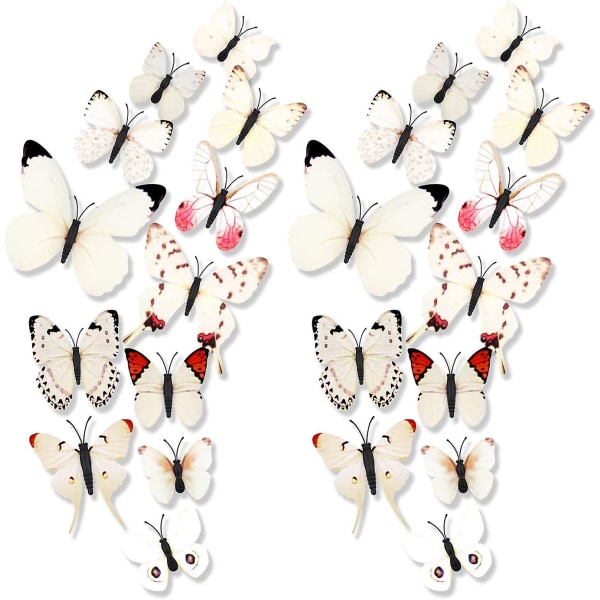 3d Decorative Butterfly Wall Decoration Sticker Wall Sticker Balcony Decoration 24 Pieces