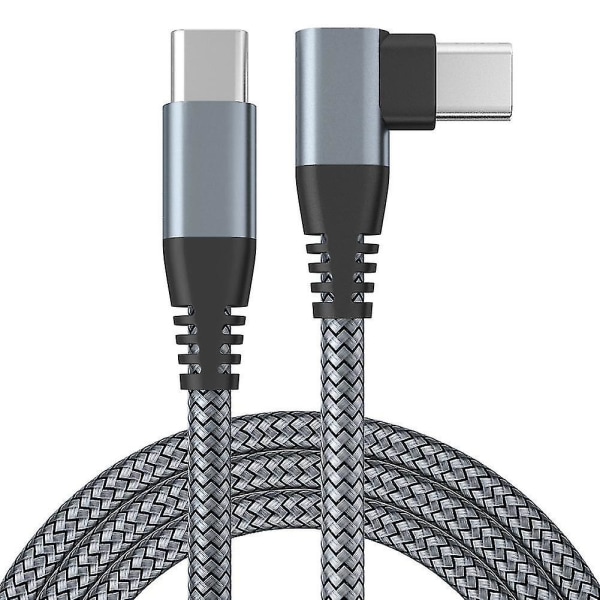 Usb-c-lader med vinklet kontakt 60 W hurtiglading grå 2 m grå 2 m