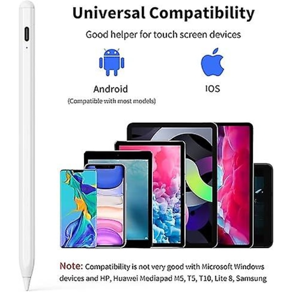 Magnetisk Touch-penna, Plastspets, Kompatibel med Alla Pekskärmstabletter och Mobiltelefoner