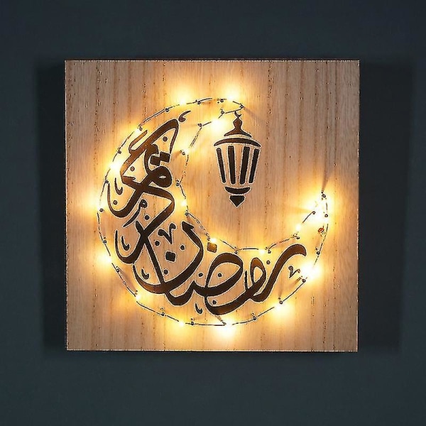 Ramadhan Treetre Hengende Led-Lampe Firkantet Anheng Dekorasjon Vegg Diy Hjemmedekor