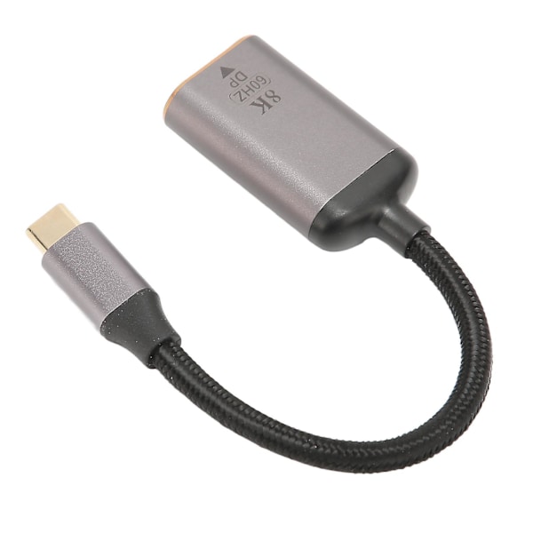 USB C till DisplayPort-adapter 8K 30Hz 4K 144Hz HDR Aluminiumlegering USB C till DP-omvandlare