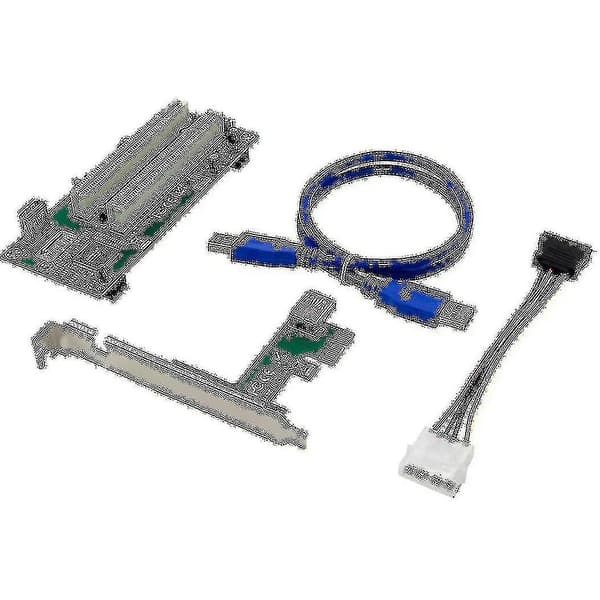 PCI til PCI Adapterkort PCIe X1 til Router Tow 2 PCI Slot Riserkort 2,5 Gbps Support Windows Linux