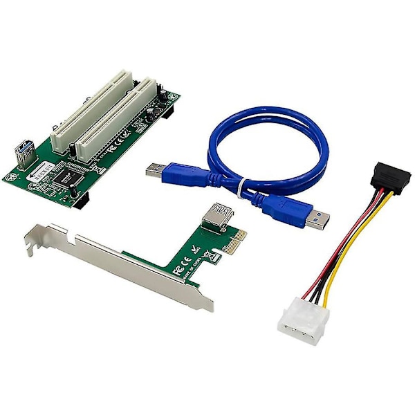 PCI till PCI-adapterkort PCIe X1 till Router Tow 2 PCI-kortplats Riser-kort 2,5 Gbps Stöd för Windows Linux
