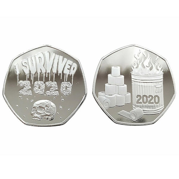3 X Jeg Overlevde 2020 Håndverk Minnemynter Souvenirmynter Medalje Samleobjekt Gave