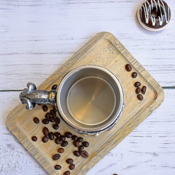 13oz Dödskalle Kaffe Mugg Viking Dödskalle Ölmugg Rostfritt Stål Foder Present Herrars Fars Dag Present Halloween Present (1st)