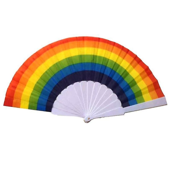 Foldbare vifter, regnbuefestdekoration Håndfoldbare vifter til kvinder/mænd (10 stk, regnbuefarve)