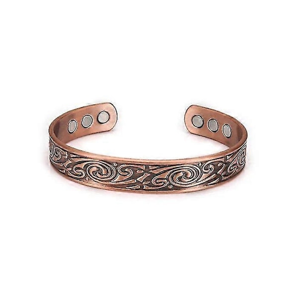 Viking Ren Armbandsmanchet i Rent Koppar Justerbar Energiband Magnetiskt Armband Fördelar Hård Hälsa Man Armband Knuten Metall cb036 12mm