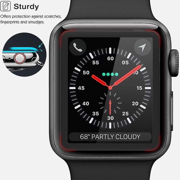 2kpl Yhteensopiva Apple Watch karkaistun lasin näytönsuojan kanssa, 44mm